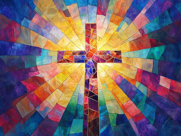 Stained Glass Radiant Cross