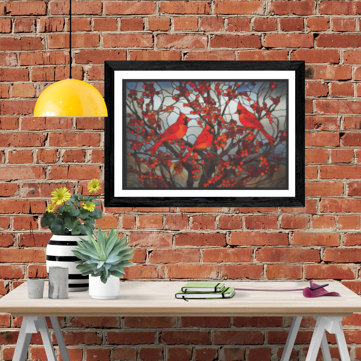 Cardinal Trio in Autumn