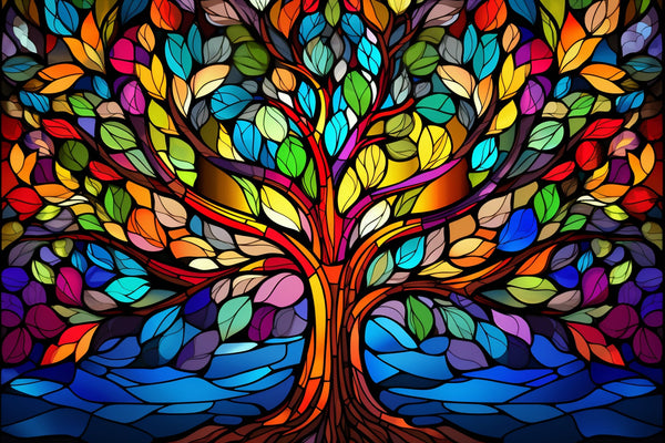 Rainbow Tree Stained Glass