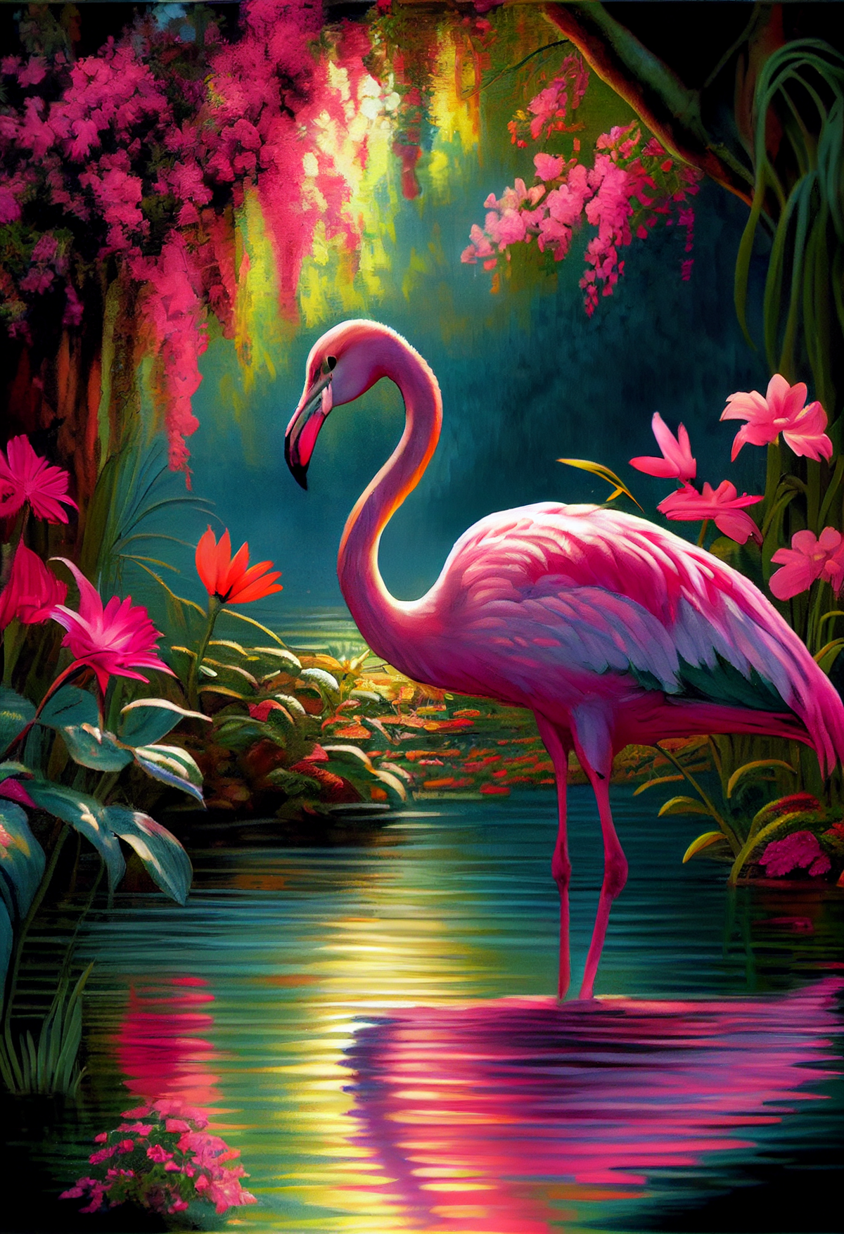 Flamingo Sunset Reflections