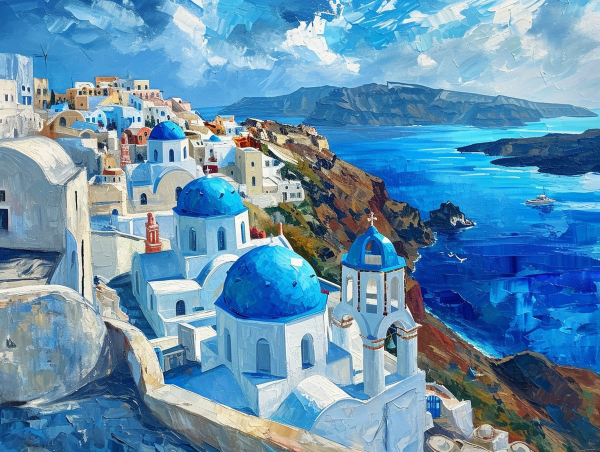 Santorini Blue Domes