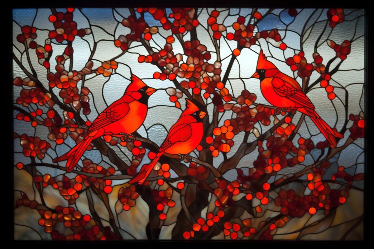 Cardinal Trio in Autumn