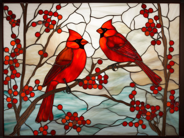 Stained Glass Cardinals