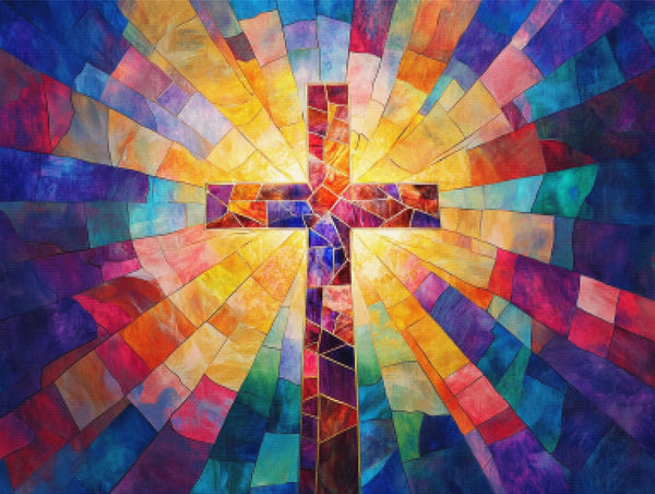 Stained Glass Radiant Cross