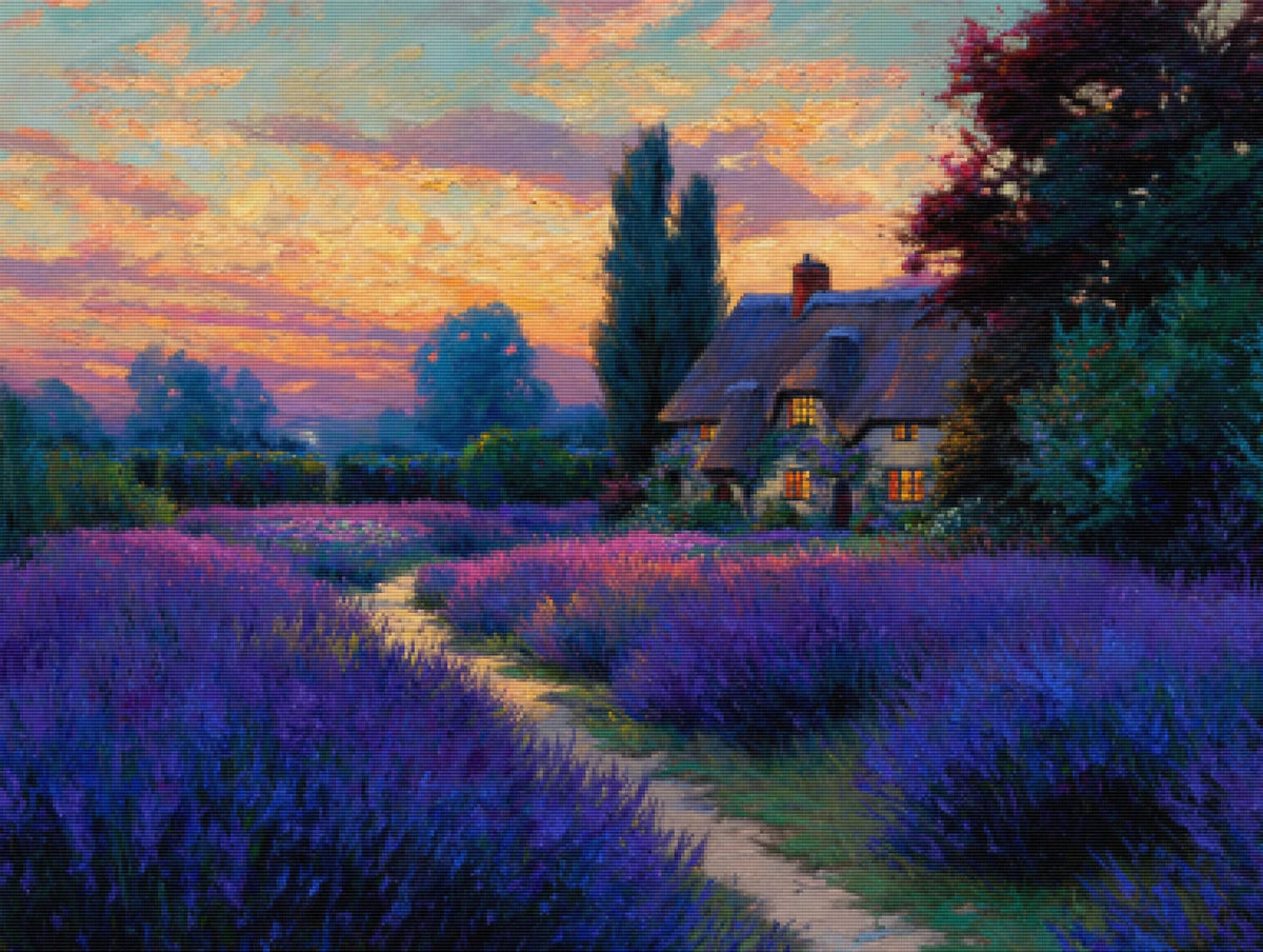 Lavender Cottage at Dusk
