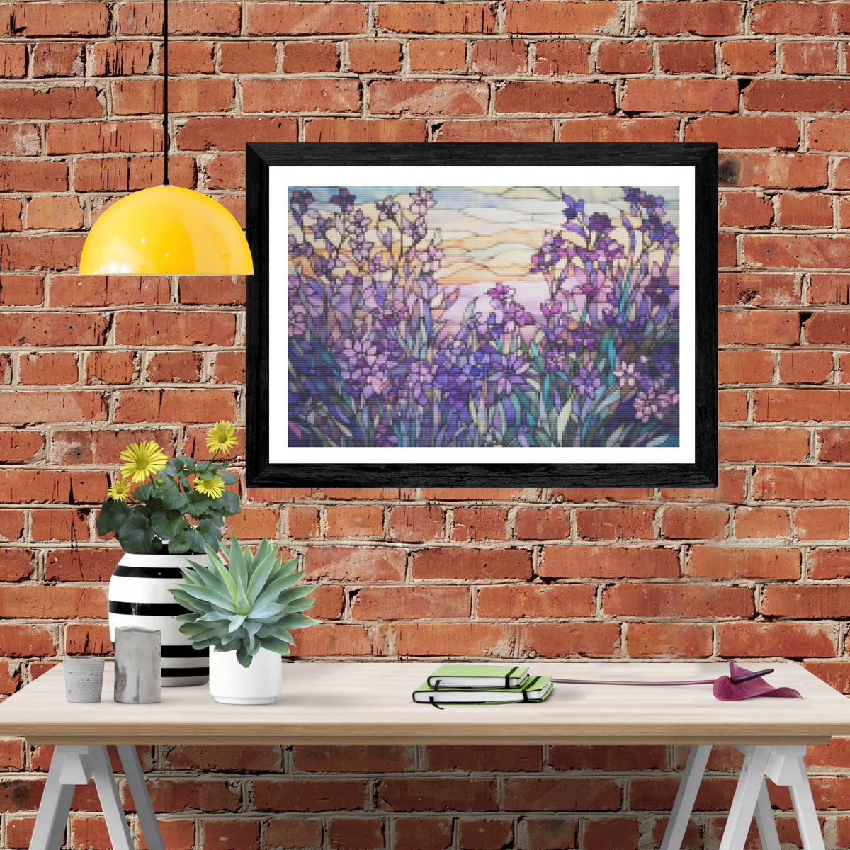 Stained Glass Lavender Fields