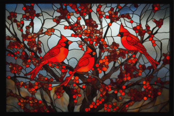 Cardinal Trio in Autumn