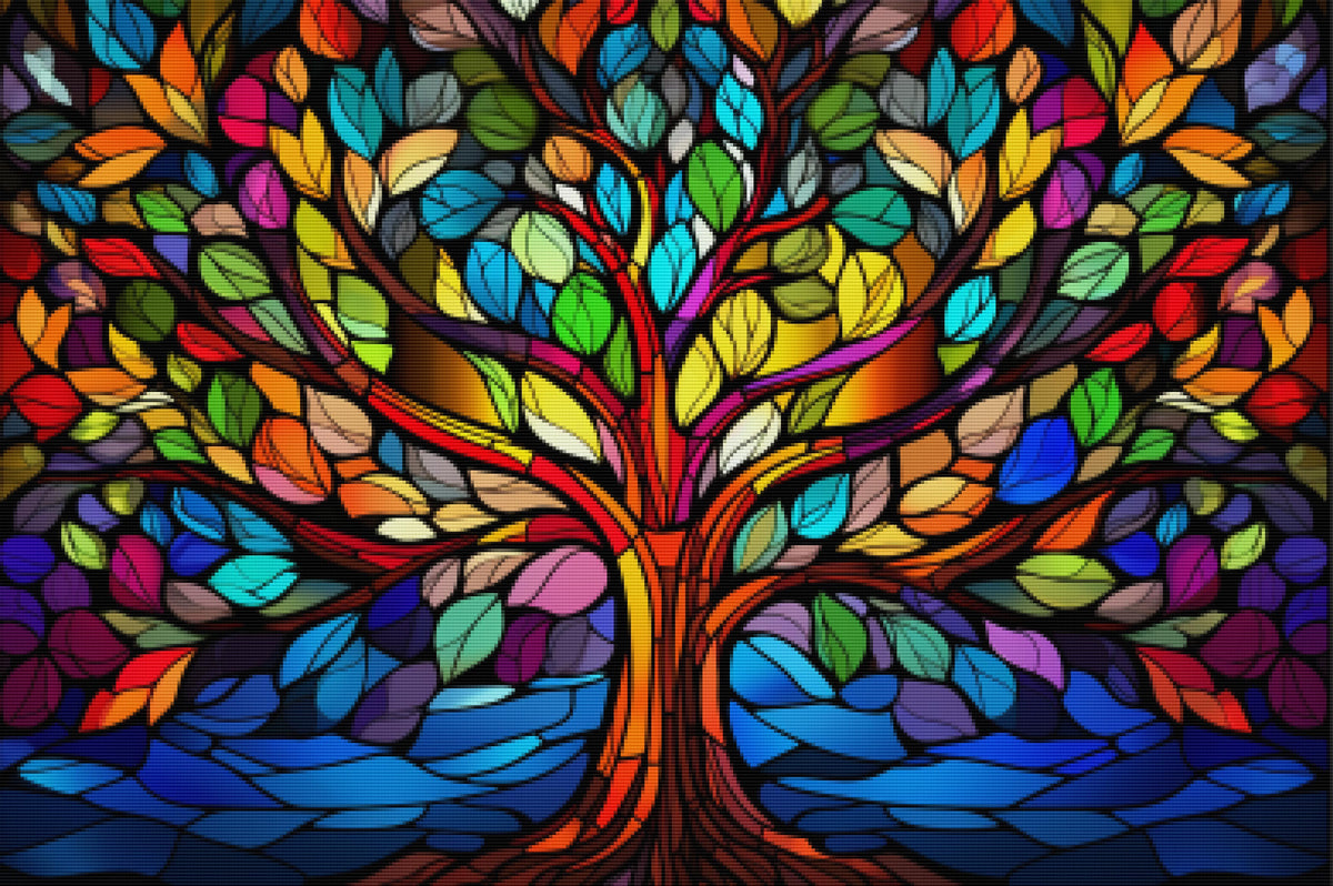 Rainbow Tree Stained Glass