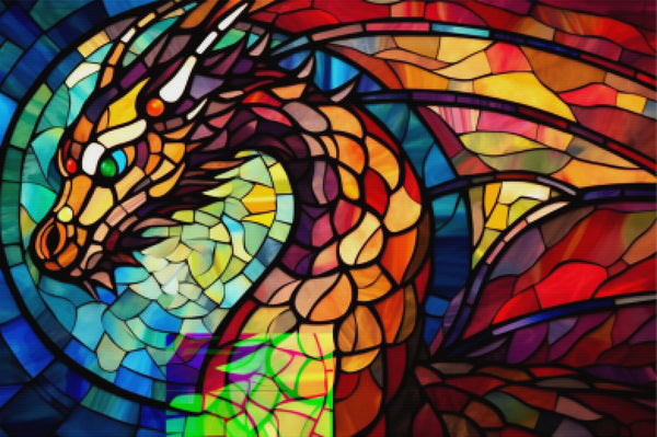 Fire Dragon Stained Glass