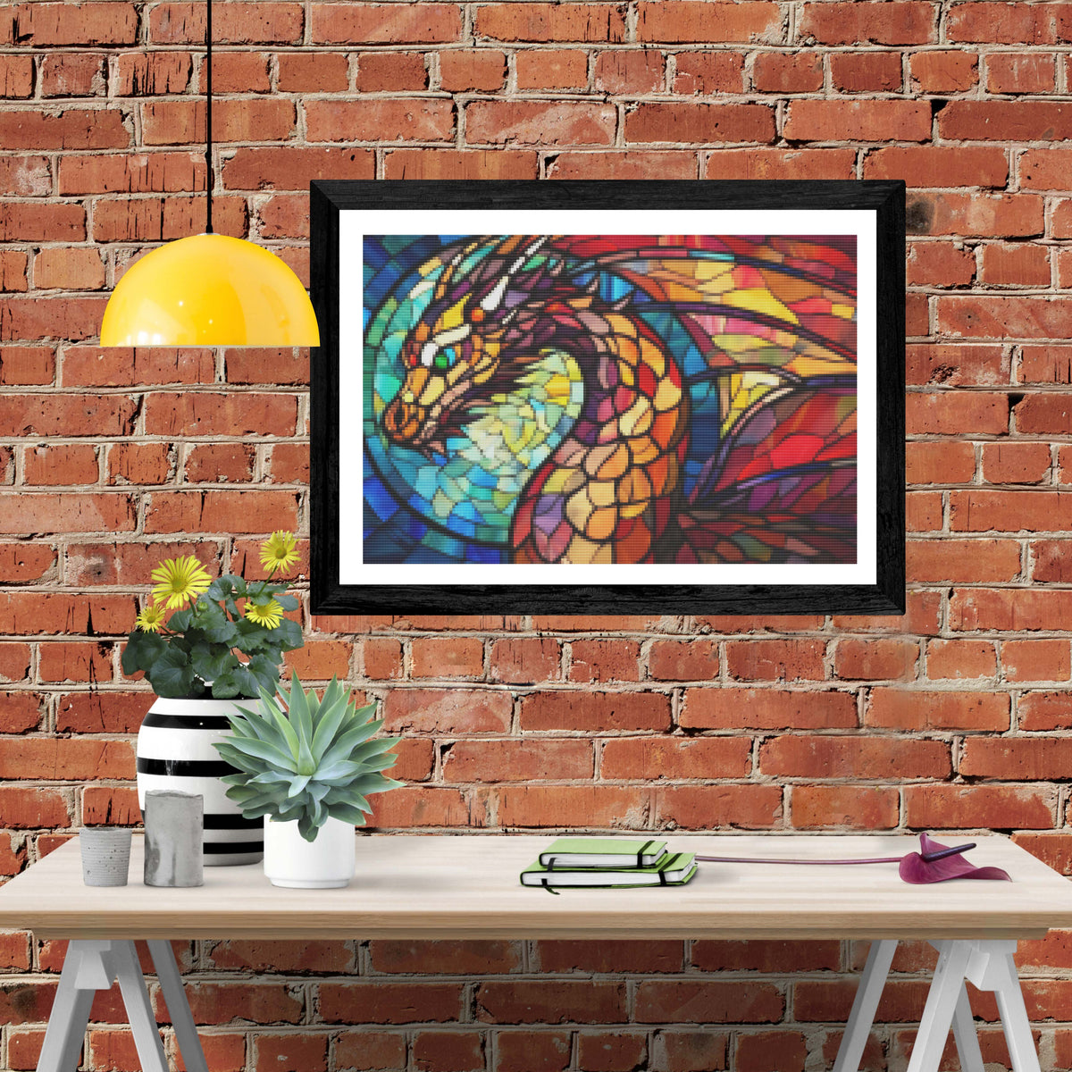 Fire Dragon Stained Glass