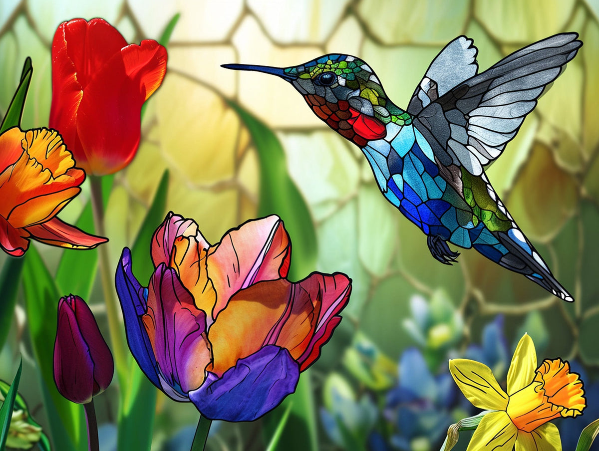 Hummingbird Spring Glass